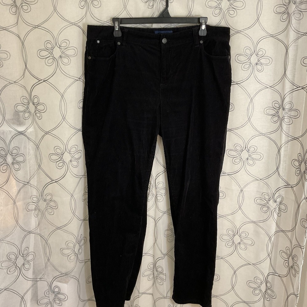 Women's Talbots Black Corduroy‎ Signature Pants Size 16